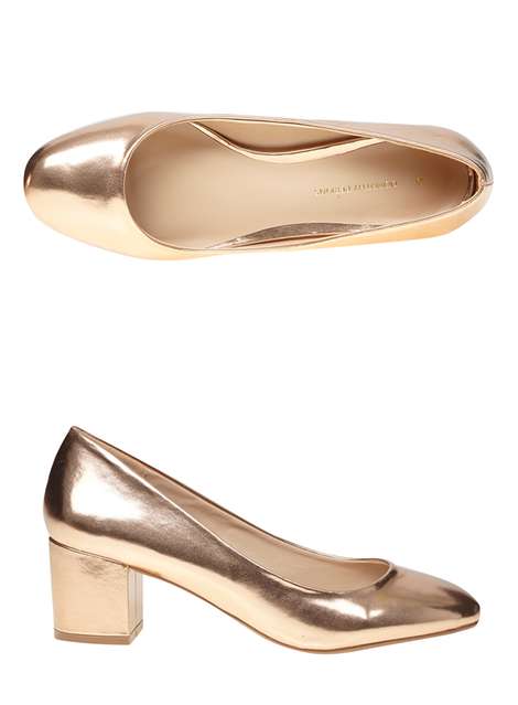 Rose Gold 'Daze' Ballerina Court Shoes